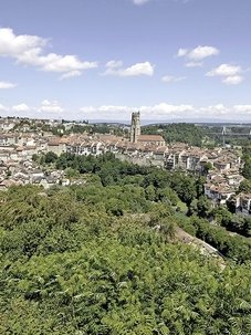 Le point de vue: la Basse-Ville de Fribourg depuis Lorette