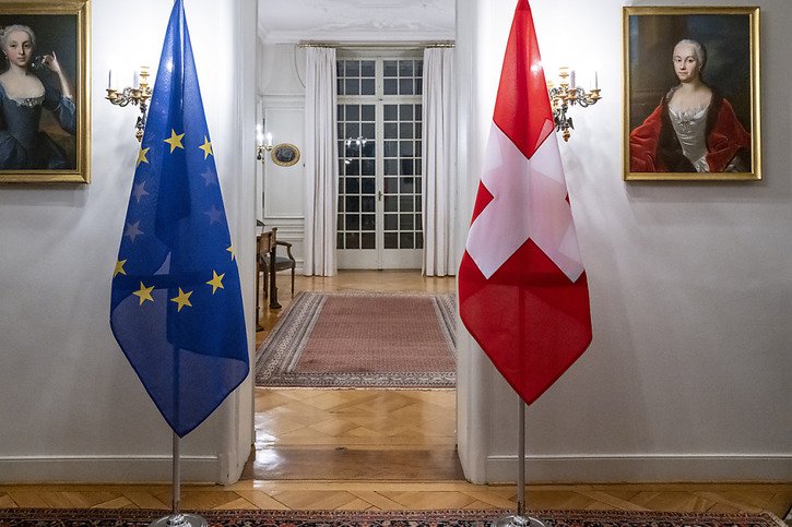 Parmi les objectifs du programme de la législature 2023-2027, la Suisse doit renouveler ses relations avec l'Union européenne (archives). © KEYSTONE/PETER SCHNEIDER